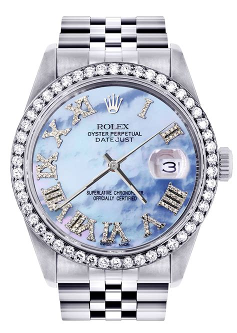 rolex blue mother of pearl dial|rolex datejust 28 gold.